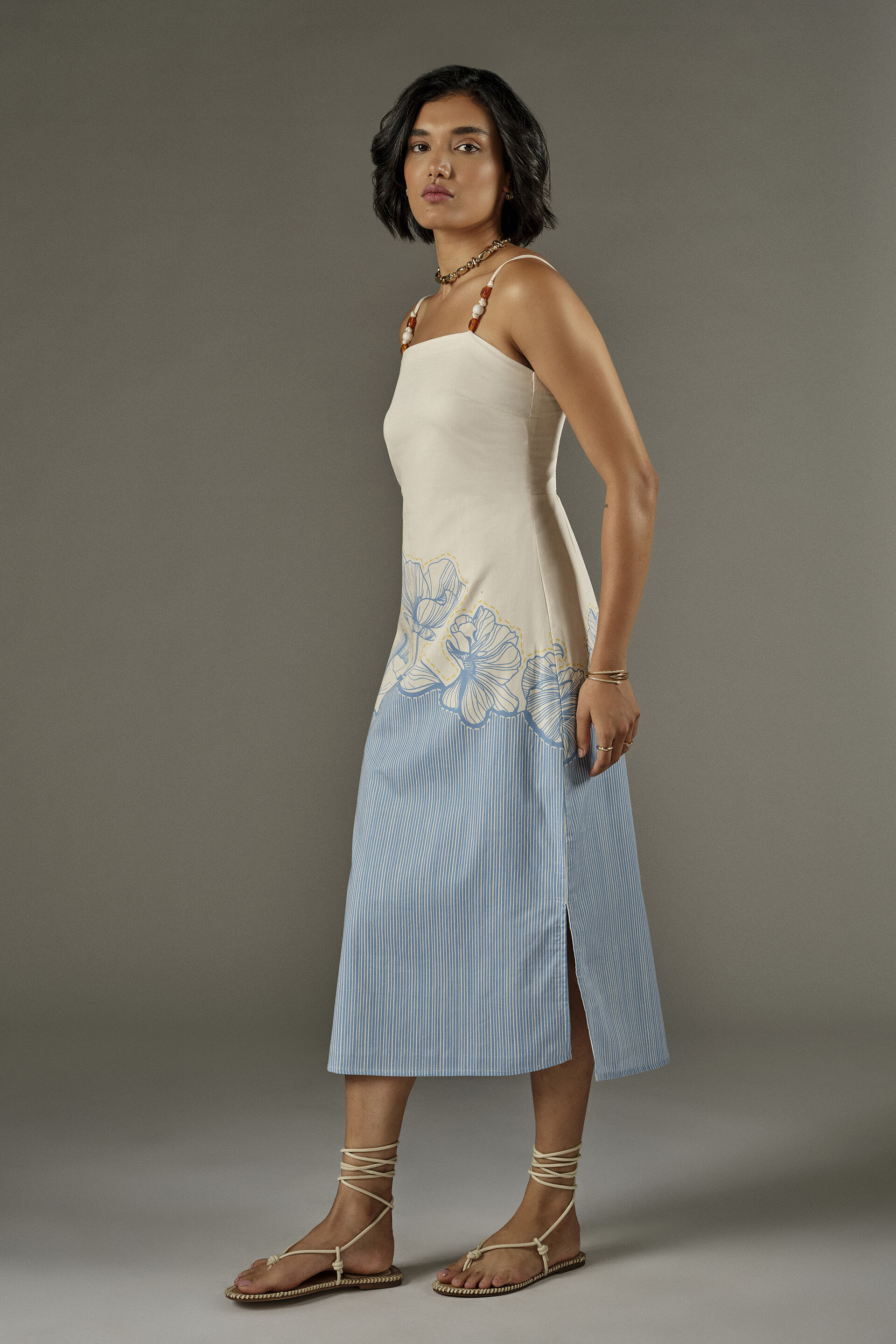 Strappy Summer Dress in Blue, Blue, image 4
